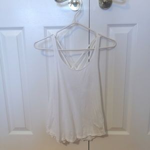 💚 2/$35 Abercrombie Kids white criss cross tank top with logo